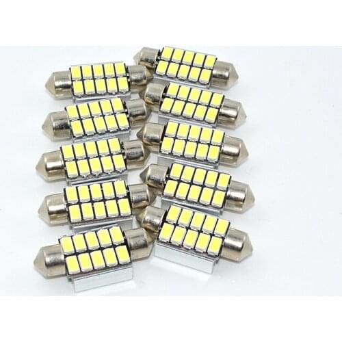 10pcs/lot Hot Sale 36mm 10 SMD 5630 LED White Dome Festoon CANBUS Error Free Car Auto Interior Light c5w Lamp Bulb DC12V