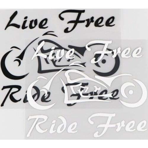 16.4*13.5CM Live Free Ride Free Vinyl Car Sticker Motorcycle Decal Modern Cartoon