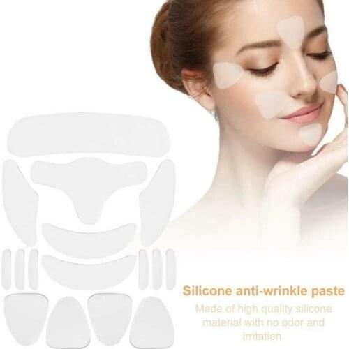 16Pcs/Set Anti Wrinkle Patches Rimpel Pads Reusable Silicone Wrinkle Removal Face Forehead Neck Eye Sticker Skin Care Patch