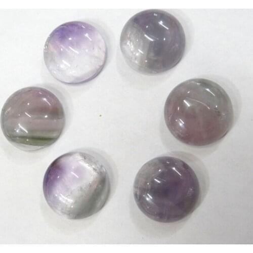 20PCS Natural Stone round 18MM Cabochons No hole fluorite Beads for DIY Jewelry Making Ring Earring Accessories