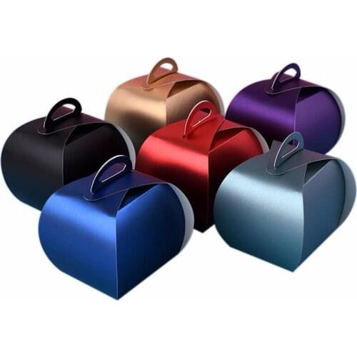 300pcs Wholesale small Paper Cake Box with Handle Wedding Party Favor Box Gift chocolate Packing Box for Muffin Cookies Mousse