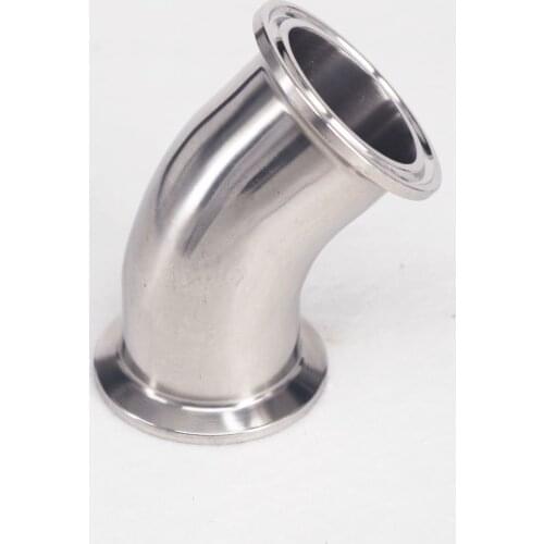 38mm O/D 1.5" Tri Clamp 304 Stainless Steel Sanitary Ferrule 45 Degree Elbow Pipe Fitting For Homebrew
