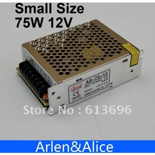 75W 12V Small Volume Single Output Switching power supply for LED Strip light