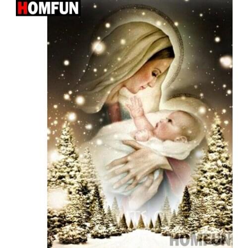 HOMFUN Full Square/Round Drill 5D DIY Diamond Painting "Religious figure" 3D Diamond Embroidery Cross Stitch Home Decor A18985