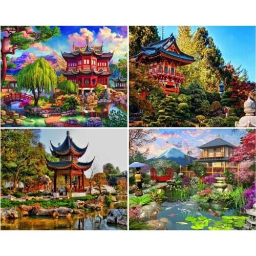 5d DiY Full Diamond Painting House Tree Landscape Picture Needlework Diamond Embroidery Cross Stitch Kits Mosaic Home Decor Art