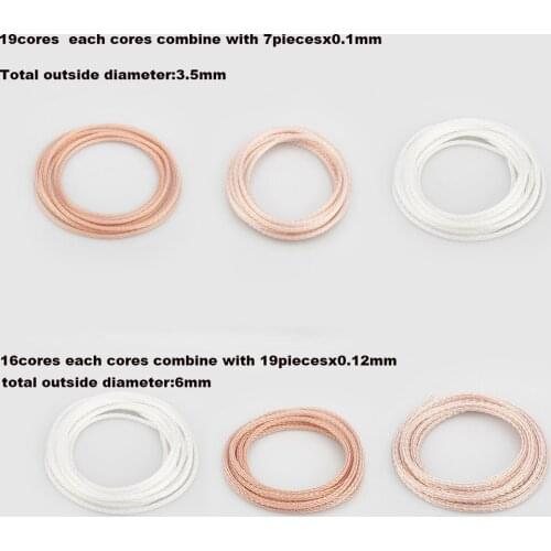 Audiocrast 1619AG 16cores 6N OCC Silver PTFE Cable for DIY Headphone cable Earphone Headphone DIY Cable For Custom Headset