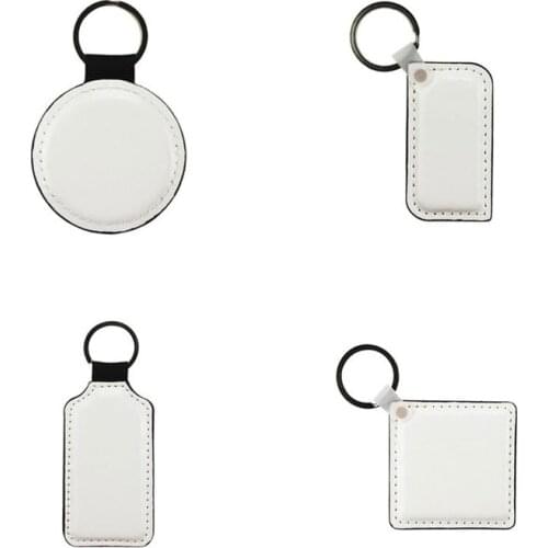Sublimation blank leather Rectangle Square keychains hot transfer printing two sides can printed consumables 10pcs/lot