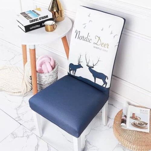 Spandex Elastic Chair Cover Printed Dining Room Chair Covers Christmas Home Chair Covers Kitchen dinette cover Decoration cover