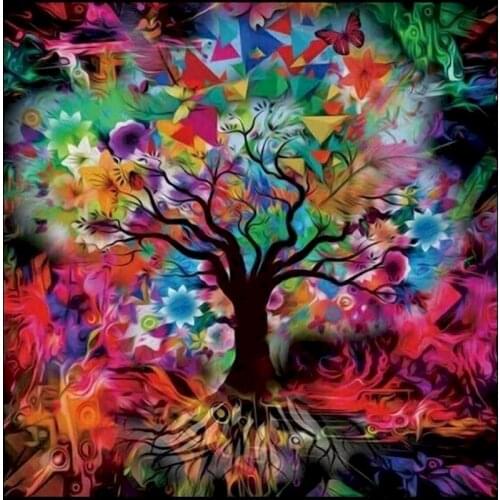 GATYZTORY 60x75cm Frame Diy Painting By Bumbers Kits Abstract colorful tree Paint By numbers For Adults Home Decors