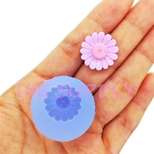 HYL444U 18.6mm Kawaii Flower Silicone Mold Fondant Cake Decoration Craft Resin Art Earrings Pendant Necklace Making Clay DIY