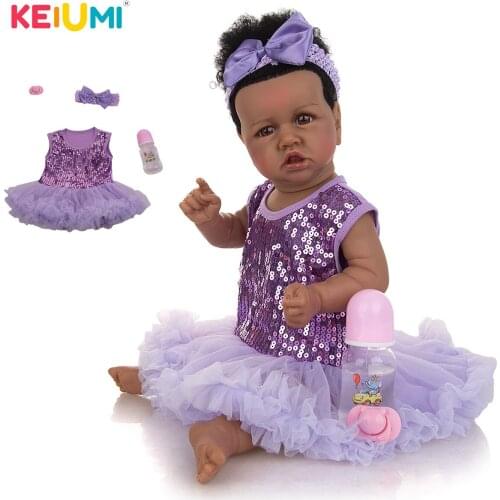 KEIUMI 57 CM Handmade Rooted Fiber Hair Alive Reborn Baby Doll Well Packaged Many Accessories Reborn Babie For Childrens Gift