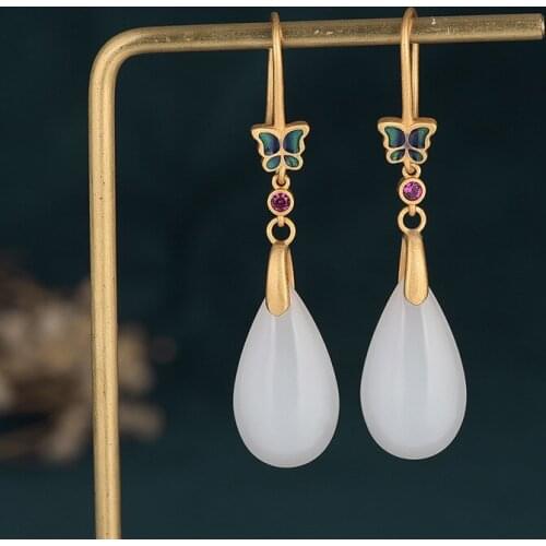 Chinese Fashion Retro Drop Butterfly Earrings for Women Vintage Palace Ethnic Animal Jewelry 2021 Trend Fashion Earrings Friends