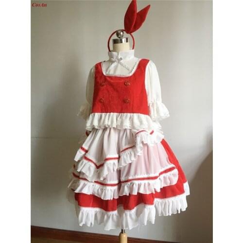 Hot Game Touhou Project Ellen Cosplay Costume Lovely Red Uniform Skirt Activity Party Role Play Clothing High-End Custom-Make