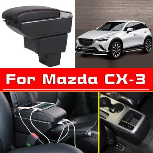 Leather Car Armrest For Mazda CX-3 Centre Console Storage Box