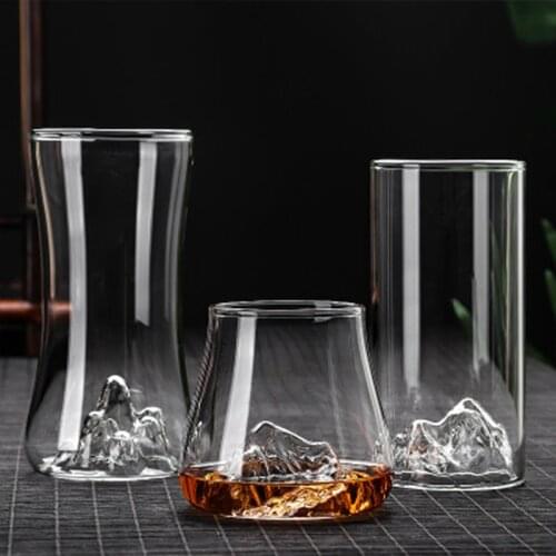Creative Guanyin Mountain Whiskey Brandy Wine Glass Heat Resistant Transparent Glass Tea Cup Crystal Beer Cups Drinkware