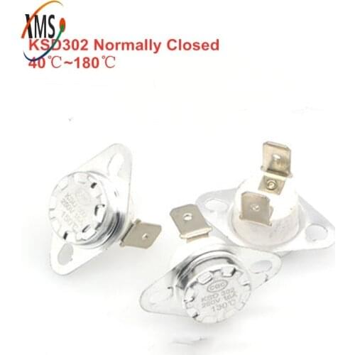 KSD302 16A 250V 40-180 degree Ceramic KSD301 Normally Closed Temperature Switch Thermostat 45 55 60 65 70 75 80 85
