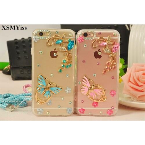 Fashion Bling Crystal Diamonds Rhinestone soft Back Cover For SamsungS7 S8 S9 S10 PLUS S10 Lite Note5 8 9 Ring Holder phone case