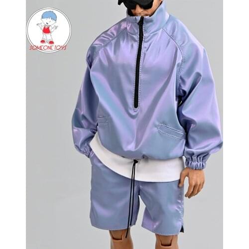 1/6 Male Soldier casual Laser jacket purple Reflective Coat sports socks for 12" TBleague M32 M33 Body jiaou doll Clothes