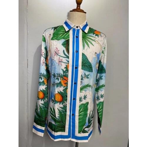 IK0446 Fashion Mens Shirts 2021 Runway Luxury famous Brand European Design party style Mens Clothing