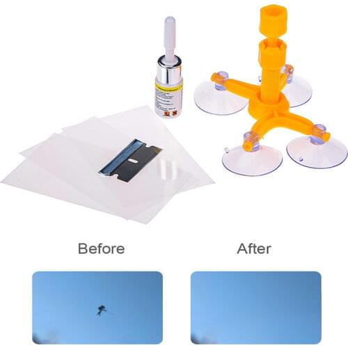 Windshield Repair Kit Quick Fix Cracked Glass Windscreen Repair Tool Kit Resin Sealer Paint Cleaner Car Cracked Glass Repair