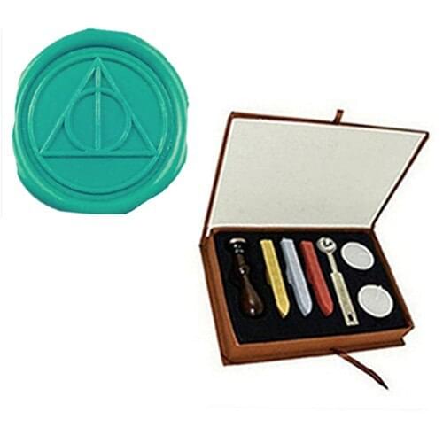 Vintage Deathly Hallows Custom Picture Logo Wedding Invitation Wax Seal Sealing Stamp Sticks Spoon Gift Box Set Kit
