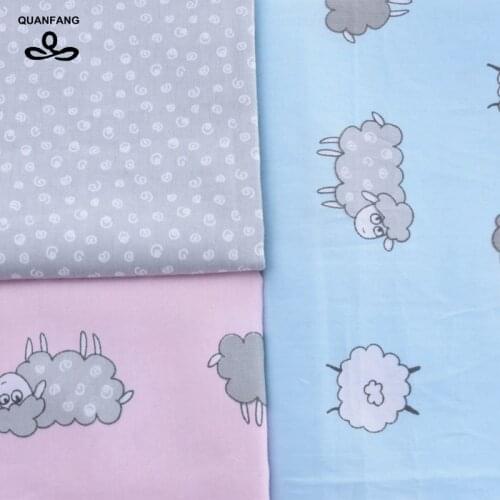 NEW Printed Cotton Fabric Patchwork For Sewing Quilt Scrapbooking Tissue Pattern Needlework Material Curtain Cloth Sheep Set