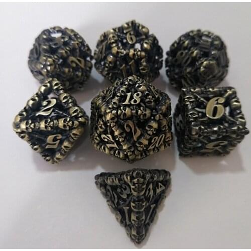 2021 The Newest Hollow Metal Dice Set Dados Rol Polyhedral Dnd Dice Playing Game Dice Dobbelspel kostki D20 Dice Dados