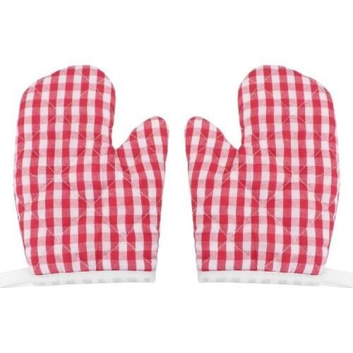 2pcs Oven Baking Gloves Microwave Oven Baking Anti-Scald Heat Insulation Kitchen Gloves Mitts For Kids