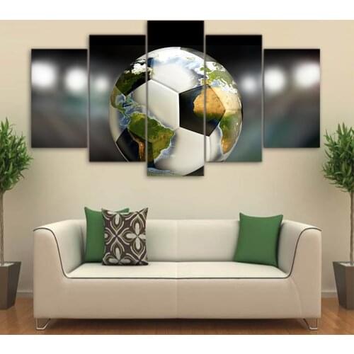 Poster Football and The Earth Prints Picture Canvas Paintings Print Wall Pictures Decor Poster Soccer Home Gym Decor