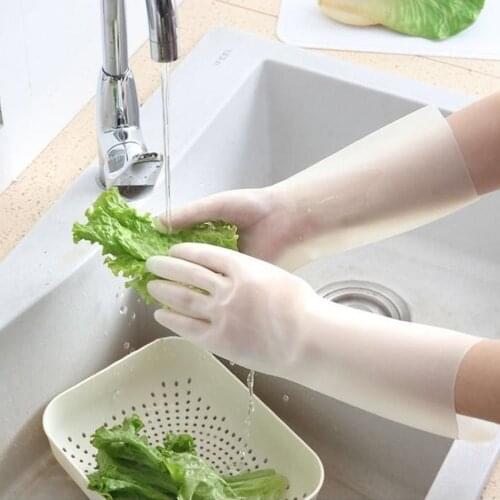 Rubber Waterproof Kitchen Dish Washing Gloves Household Dishwashing Gloves Rubber Gloves For Clothes Cleaning Gloves