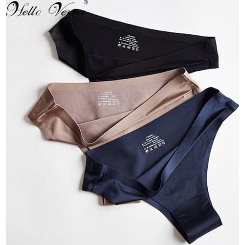 Sexy Thong Panties Woman Underwear Lady Seamless Sports Soft lce Silk G-string Girl Underpants Seamless Lingerie Dropshipping