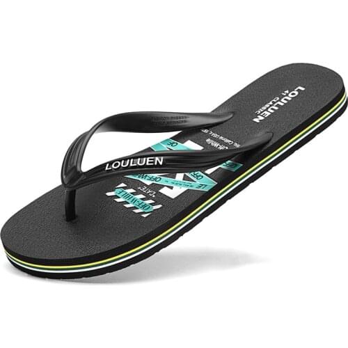 Summer Student Flip Flops Mens Trend Korean Casual Rubber Outsole Non-Slip Soft Beach Slippers Flat Simple Outer Wear Sandals