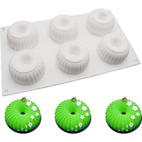 Silicone Mould for Cake Jelly Pudding Candy Chocolate, 6 Holes Raggio