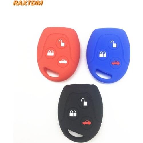 Silicone car key fob case cover sticker set protector accessories fit for ford Mondeo Fiesta Focus C-Max KA GALAXY remote holder
