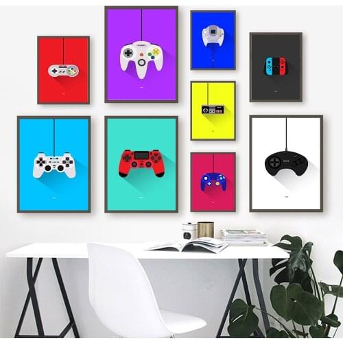Modern PlayStation Canvas Painting Color Art Prints Game Cube Posters Nordic Fashion Wall Pictures For Playroom Boy Room Decor
