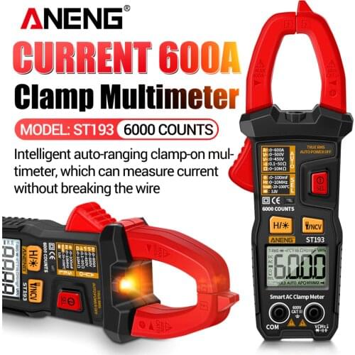 ST193 Smart Digital Clamp Meter 6000 Counts True RMS NCV Universal Meter DC/AC Voltage 600A AC Current Digital Multimeter