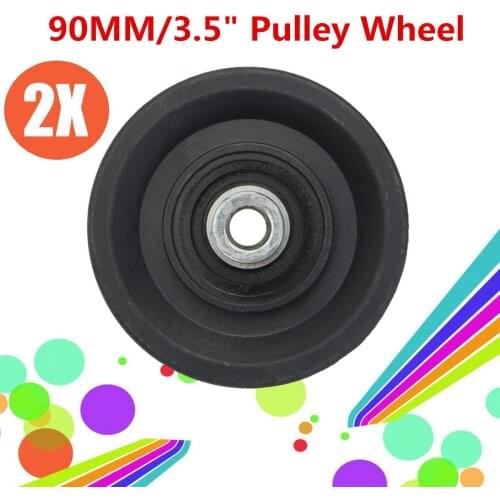 2Pcs Universal 90mm 3.5"Nylon Bearing Pulley Wheel Cable Gym Fitness Equipment Parts For Gym Fitness Black