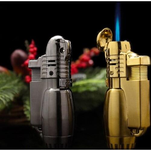 Windproof Lighter Butane Gas Jet Torch Lighter Blue Flame Cigar Lighters With lock the flame Smoking accessories