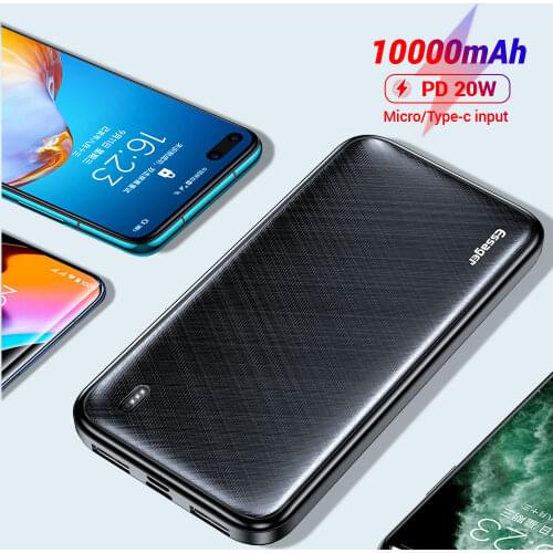 Essager 10000mAh USB Power Bank Slim 10000 mAh Powerbank Portable External Battery Charger Pack For iPhone Xiaomi mi PoverBank