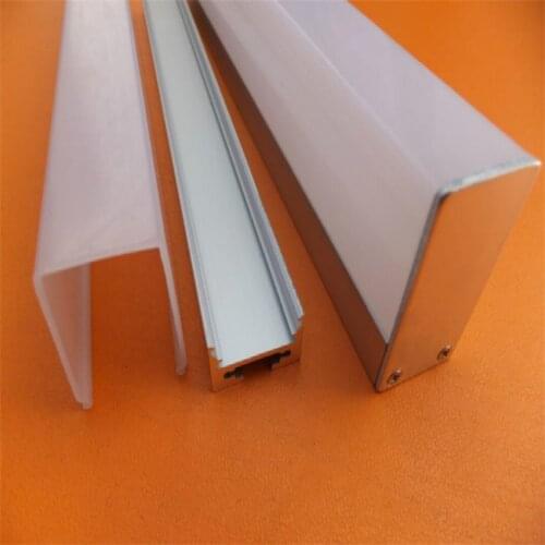 YANGMIN Free Shipping 6.6ft/2M 19x36mm Silver U-Shape Internal Width 16mm LED Aluminum Channel System with Cover, End Caps