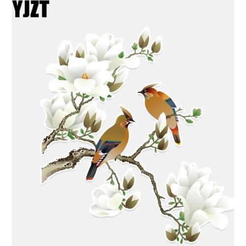 YJZT 13.8*15.4CM Lovely Bird Decor Car Sticker PVC Personalized 11A0192