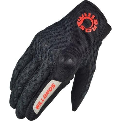 GK 243 Protect Cooling Mesh Gloves Motorbike Scooter Street Willbros Guantes Moto Mens Unisex Cycling Black Luvas