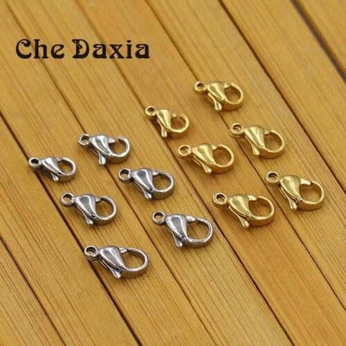20 Pcs/Lot) 9/10/11/12mm Length Stainless steel lobster clasp For DIY Bracelet necklace accessories