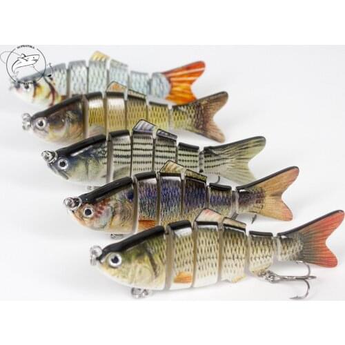 1Pcs Crankbait Slow Sinking Multi Jointed Lure 10cm/19g 6 Segments Swimbait Isca Artificial Sea Fishing Bait