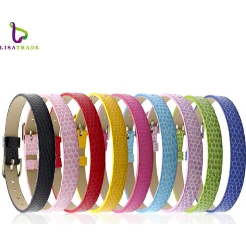 100PCS!! 8MM DIY PU leather Wristband Bracelet DIY Accessories Fit 8mm slide charms /slide letters LSBR03*100