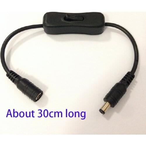 30cm DC switch power cord Male to female switch wiring LED Manual switch Controller Suitable for 5v-24v light bar module