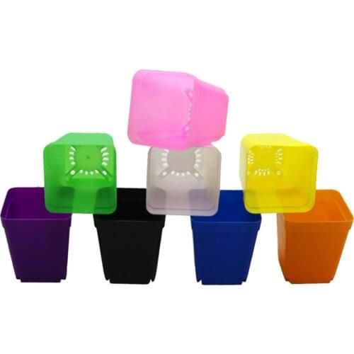 Candy color Flower Pots Fleshy Plants pot trays Plastic Pots Creative Small Square Pots Succulent plants Office Decoration 5 Pcs