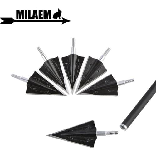 6/12pcs Archery 125gr Hunting Arrowheads Blade Tips Large Cut Screw Bow Crossbow Broadheads Shooting Hunting Accessories