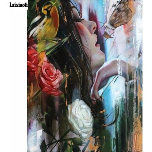 Full square round drill Beauty and rose 5d diy Diamond Painting cross stitch kits,mosaic diamond Embroidery fantasy puzzle craft