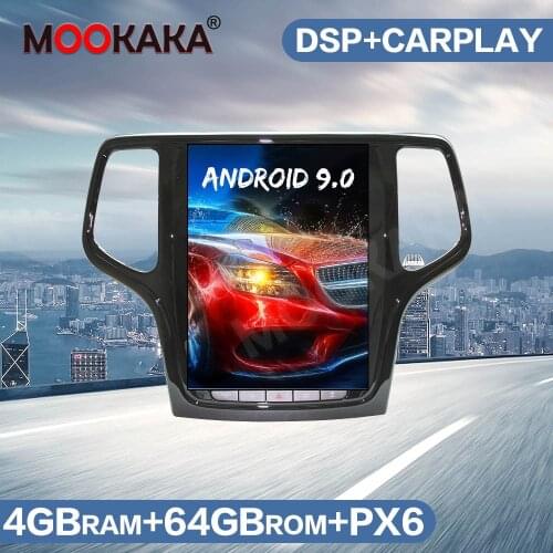 Android 9.0 Tesla Screen Car Multimedia Player GPS Navigation For JEEP Grand Cherokee 2014-2019 Auto Radio Stereo Audio Headunit